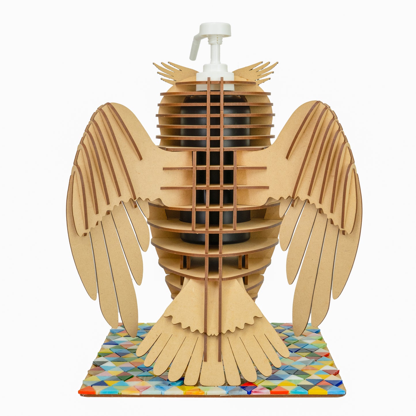 MDF OWL 2023 w/ Colorful triangular plate, White nozzle, Rest wings