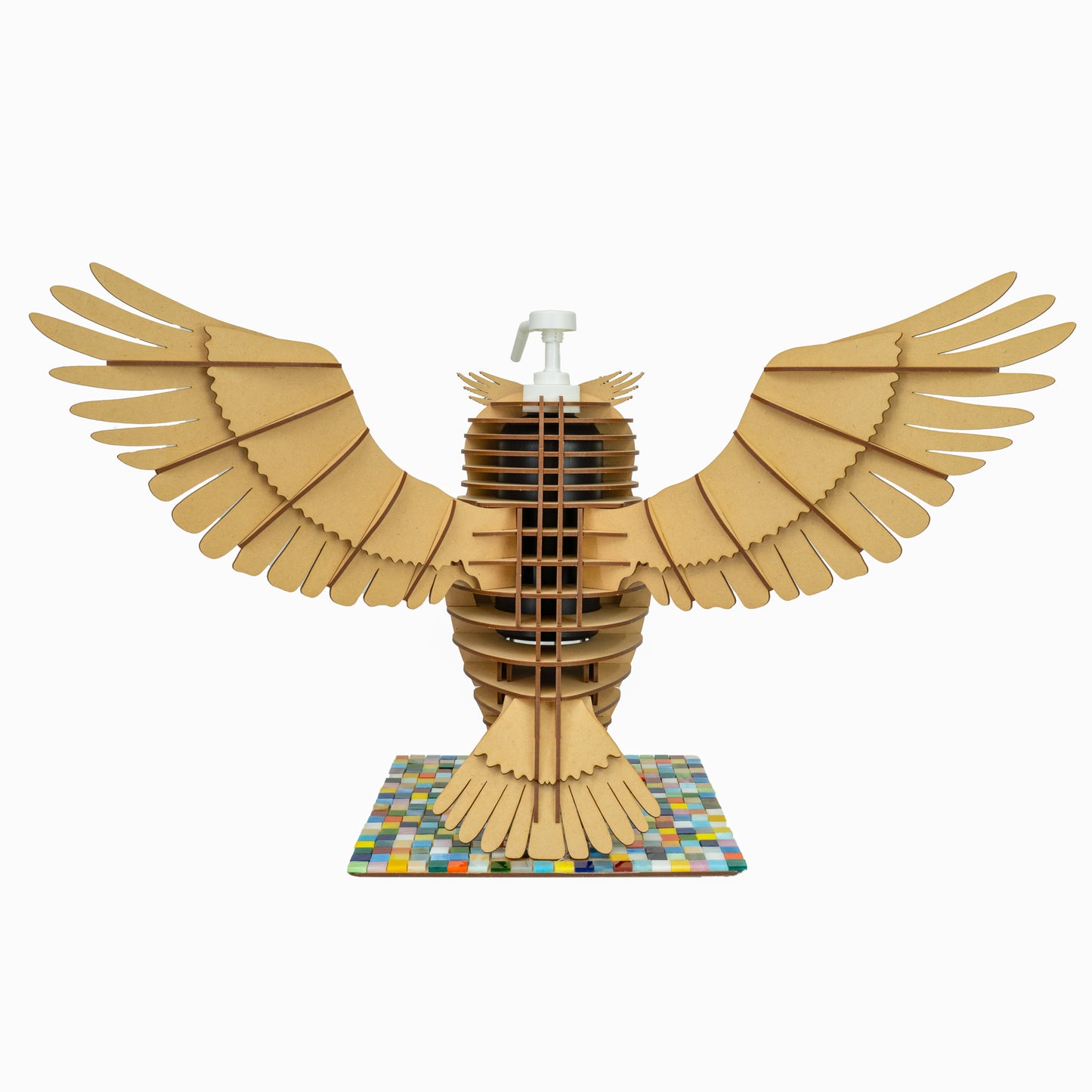 MDF OWL 2023 w/ Colorful square plate, White nozzle, Spread wings