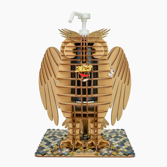 MDF OWL 2023 w/ Colorful diamond shape mirror plate, White nozzle, Rest wings