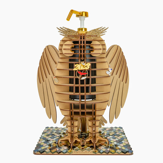 MDF OWL 2023 w/ Colorful diamond shape mirror plate, Gold nozzle, Rest wings