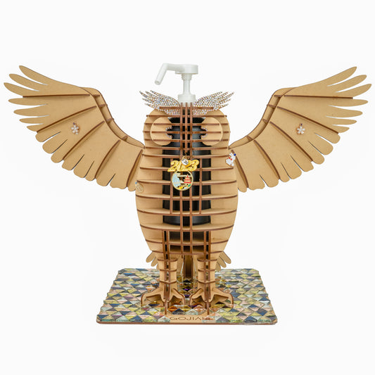MDF OWL 2023 w/ Colorful triangular mirror plate, White nozzle, Spread wings