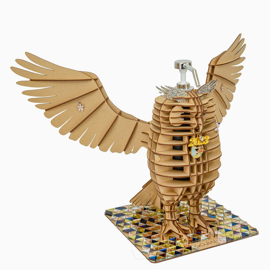 MDF OWL 2023 w/ Colorful triangular mirror plate, Silver nozzle, Spread wings