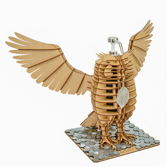 MDF OWL 2023 w/ Silver Hexagon Plate & Nozzle, Spread wings